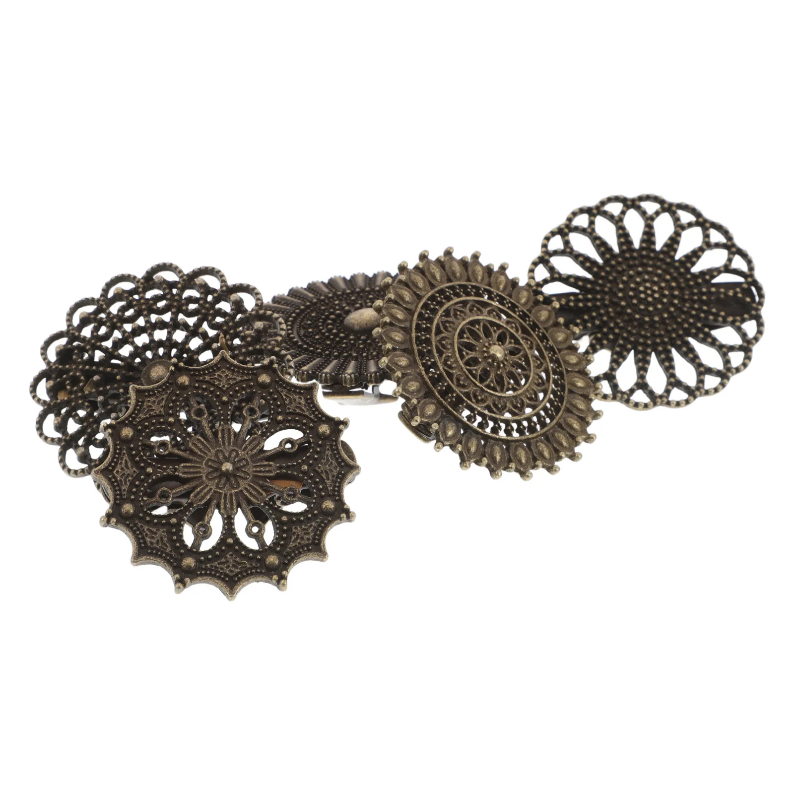 

5pcs Vintage Collar Clips Metal Shirt Collar Clip For Women Mandala Hollow Design Sweater Jewelry Cardigan Shawl Pin Retro