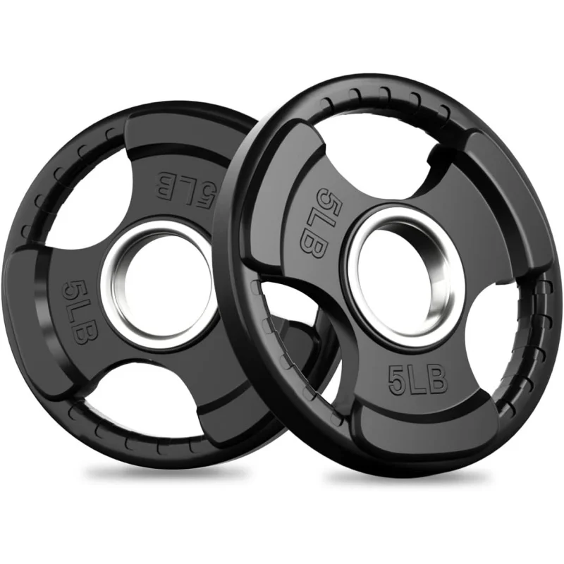 Discos de Pesas RitFit para Barra, Discos Olímpicos de Goma de 2 Pulgadas con Agarre para Levantamiento de Pesas y Entrenamiento de Fuerza en Casa y Gimnasio, Individuales