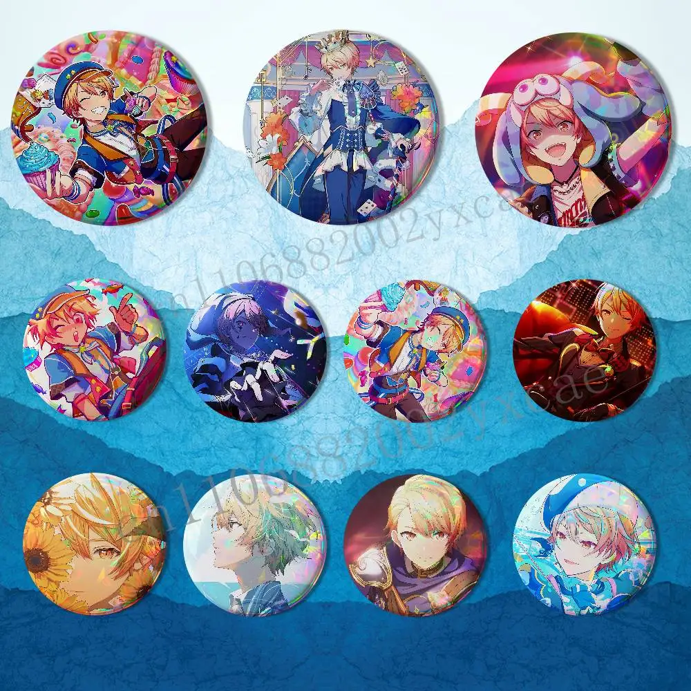 

Idol Star game Tsukasa Tenma HD Print 58mm 44mm Lapel Pins Pretty Derby Round Display Brooches Brooch Badges