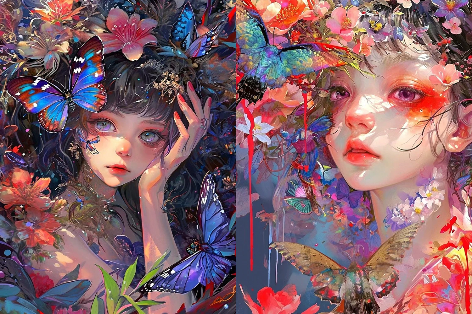 

500/1000/1200/2000PCS Jigsaw Puzzles Beauty Woman among the Flowers Family Activity Games for Gameroom Bedroom Home Decor Gift