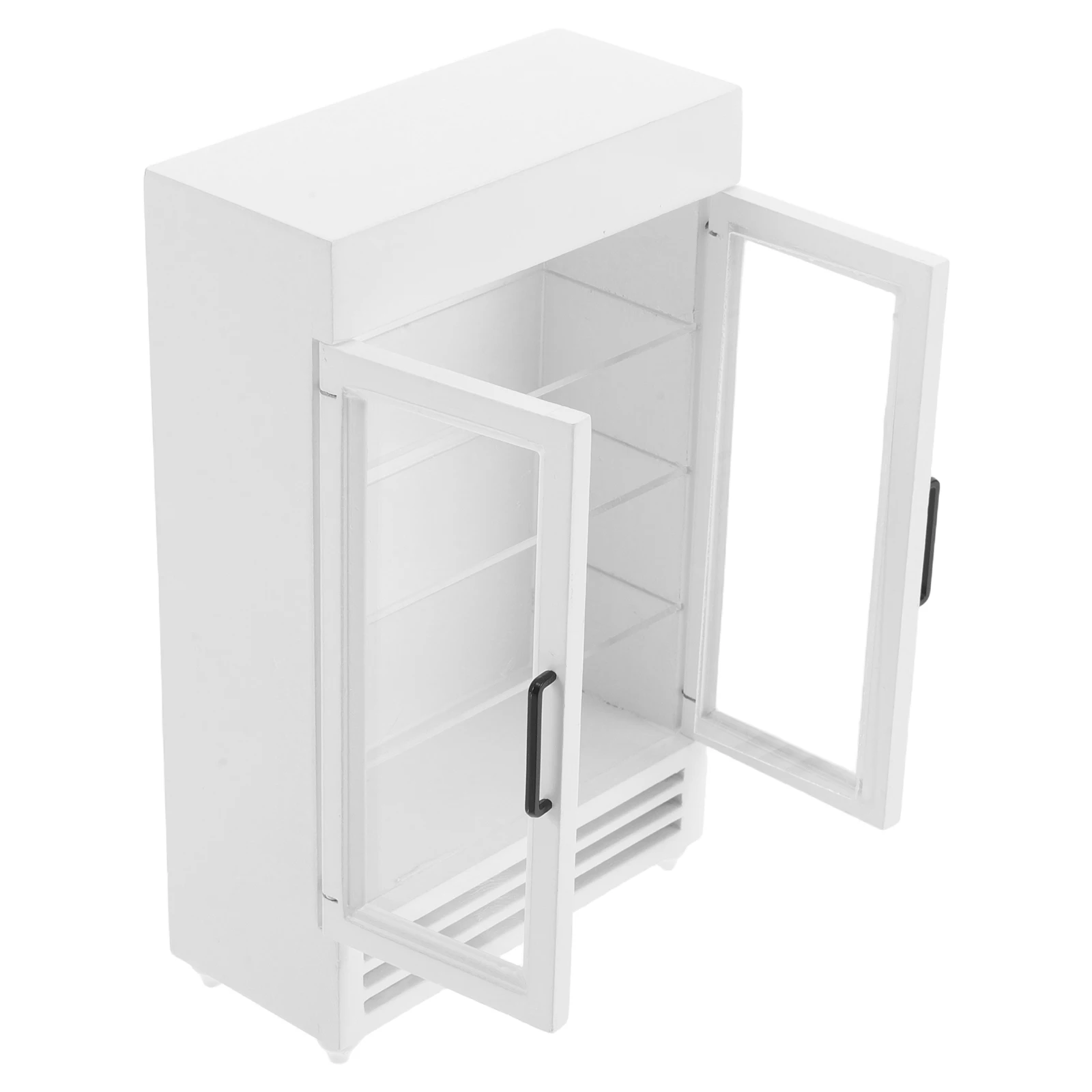 

1:12 Wooden Refrigerator Realistic Design Sturdy Small Fridge For Crafts Miniature Kitchen Set Accessory Compatible With