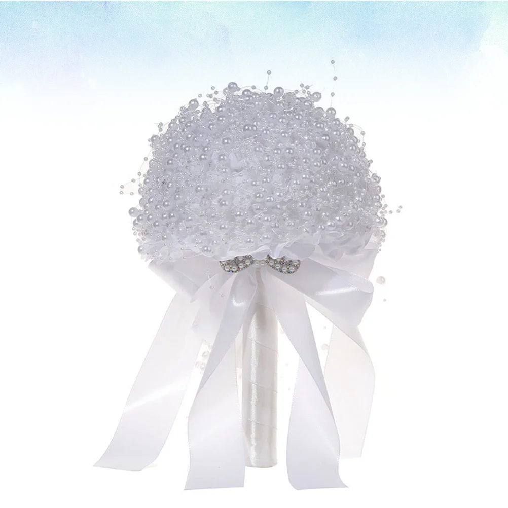 

Pearl Wedding Bouquet Gorgeous Bride Holding Flower Bridal Bouquet Wedding Party Photoshoot Decor Bride Holding Flower