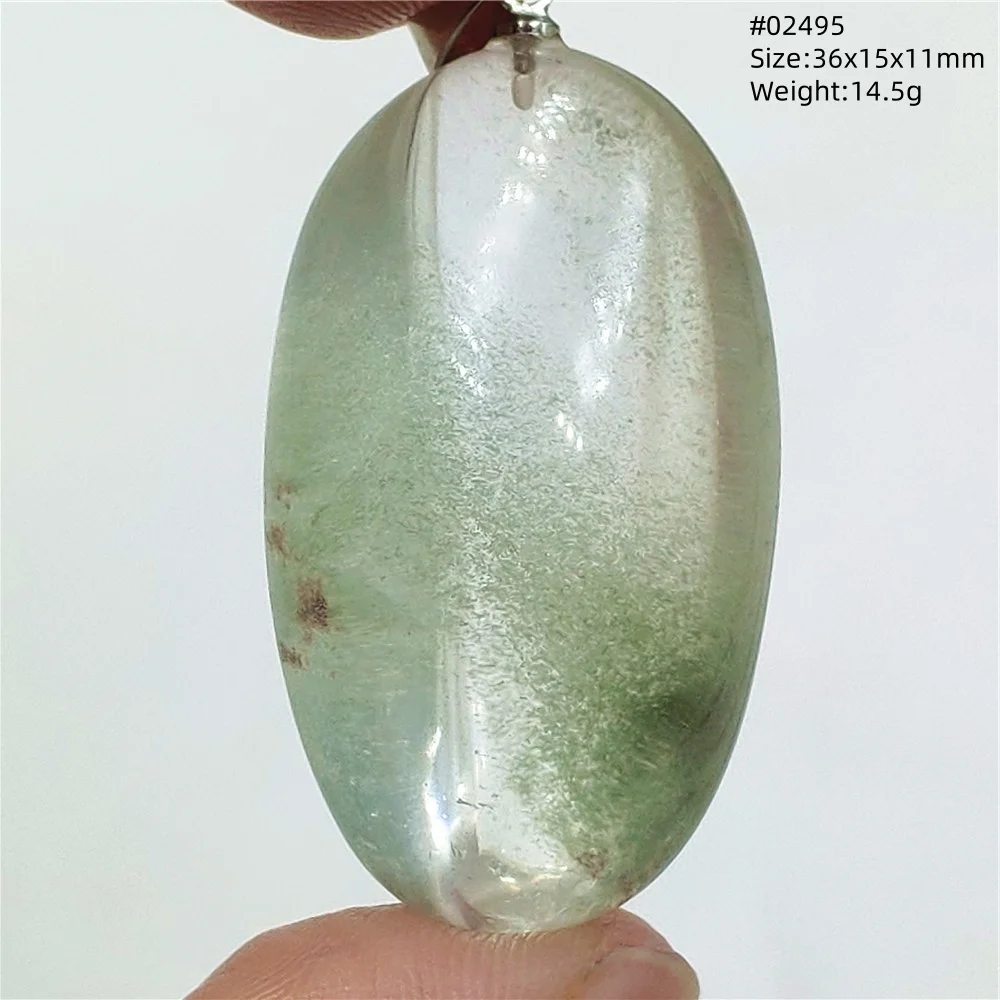 Colgante de cuarzo fantasma verde Natural, joyería rectangular, collar para hombres y mujeres, gota de agua, fantasma, jardín raro AAAAAA