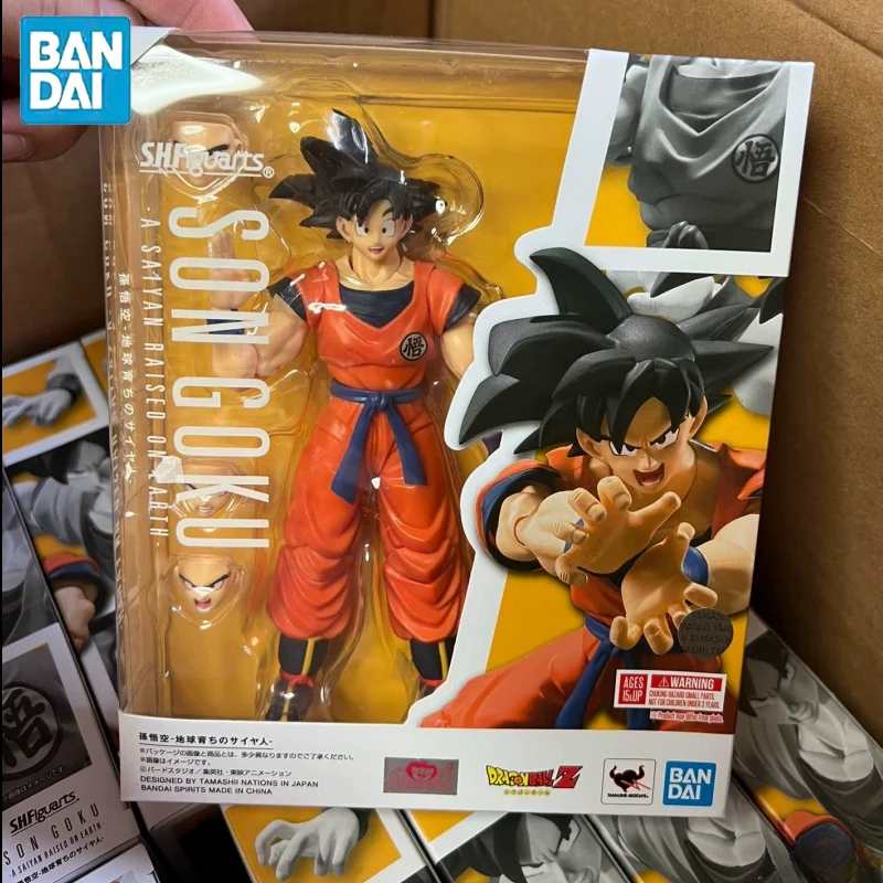 

Stock Bandai SHF Dragon Ball Z Sun Wukong Black Hair Sun Wukong Saiyan Earth Air Reprint Accessories Package Toy Gift