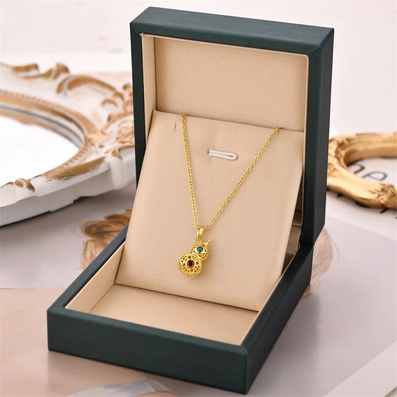 

Titanium Steel Necklace Women's Colorless Hollow Gourd Fashion Personality Pendant Fashion Jewelry