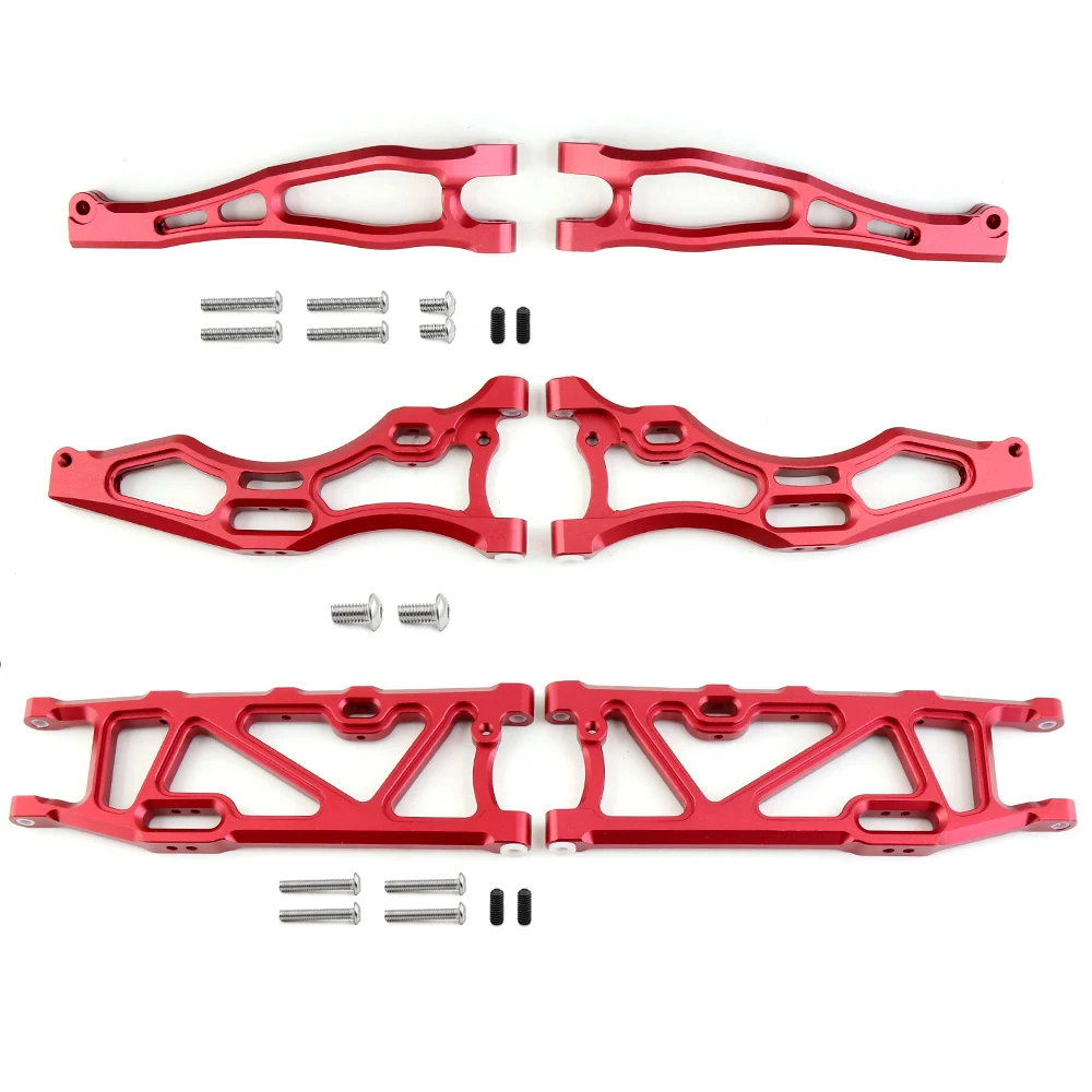 Brazo de control inferior de aleación de aluminio/juego de brazo de control superior para 1/8 ARRMA KRATON/OUTCAST/Notorious 6S BLX (con rodamientos de bolas pivotante)