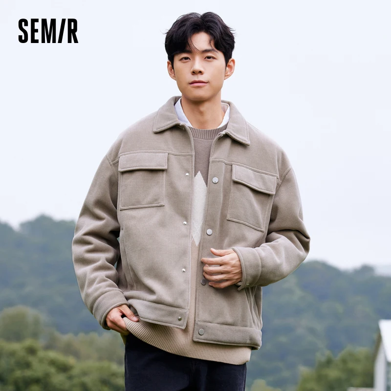 Semir Coat Men Winter Chenille Flannel Sense Jacket Trendy Textured Small Loose Simple Versatile Workwear Top