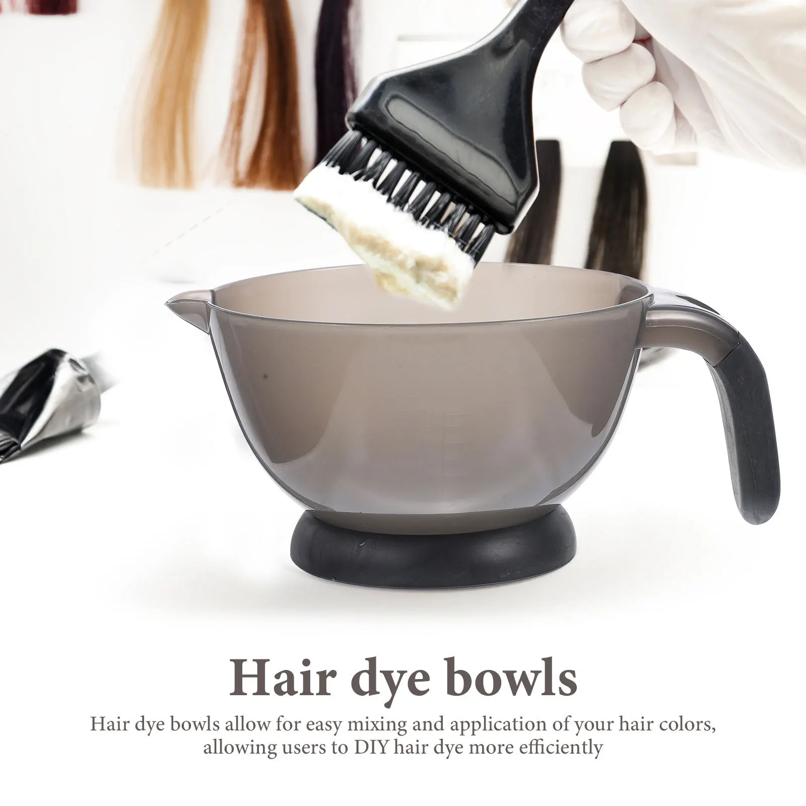 

2 Pcs Large Hair Color Bowl Trays for Salon Dye Container Black Equipment Hairstylist Bowls Cosmetology