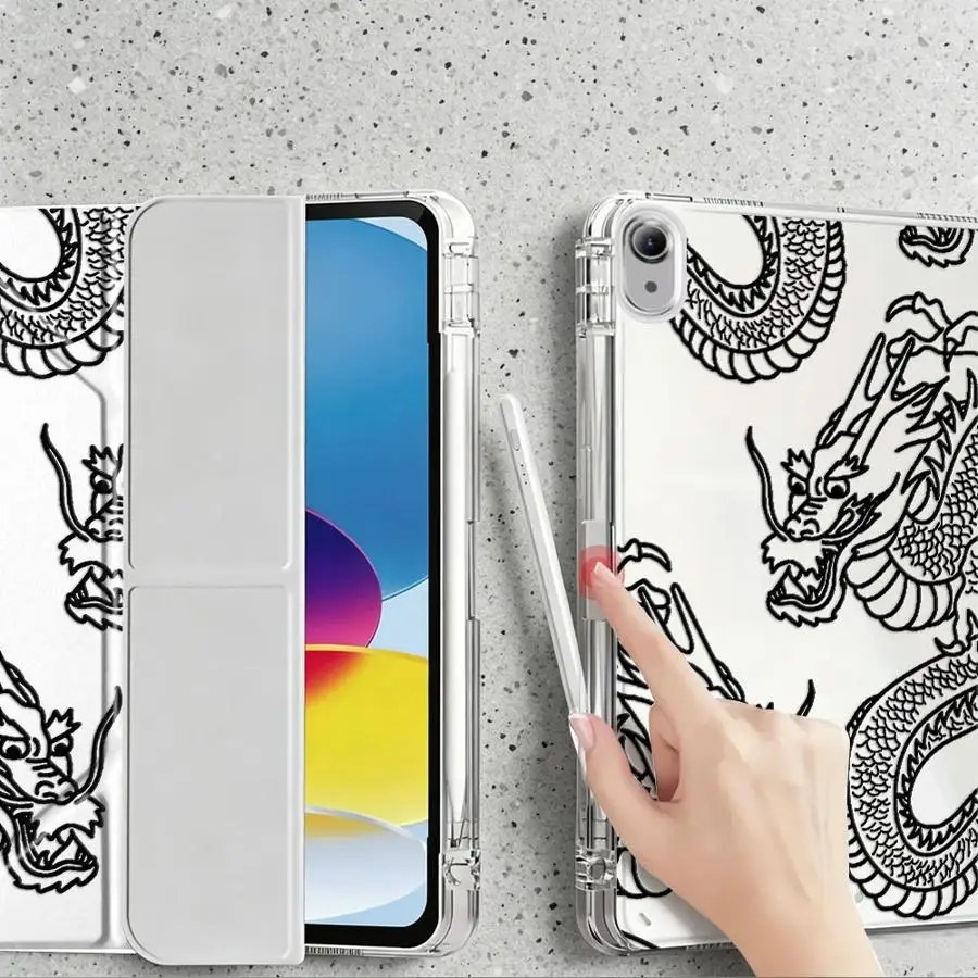 Chinese Dragon Loong Tablet Case For Samsung Galaxy Tab A9 Plus S7 FE S10 Lite S8 A8 S9 Plus A11 With Pen Slot Cover