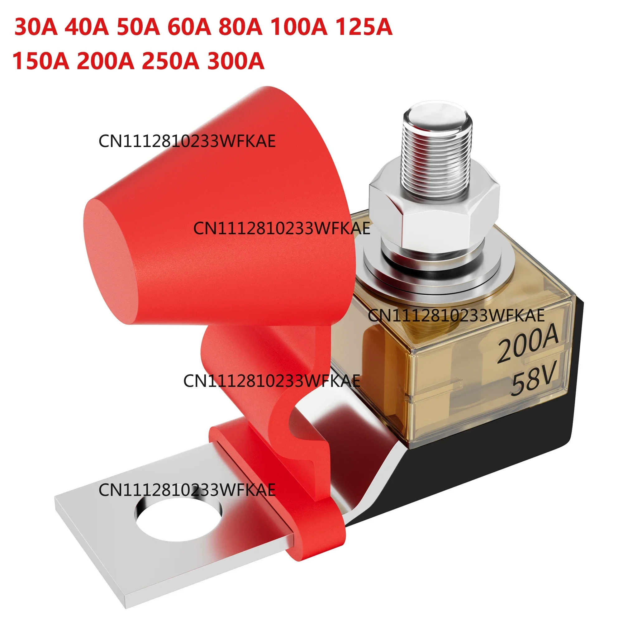 Battery Terminal Fuse Block Kit 30A -300A 58V Mrbf Terminal Fuse Block With Single Stud 5/16
