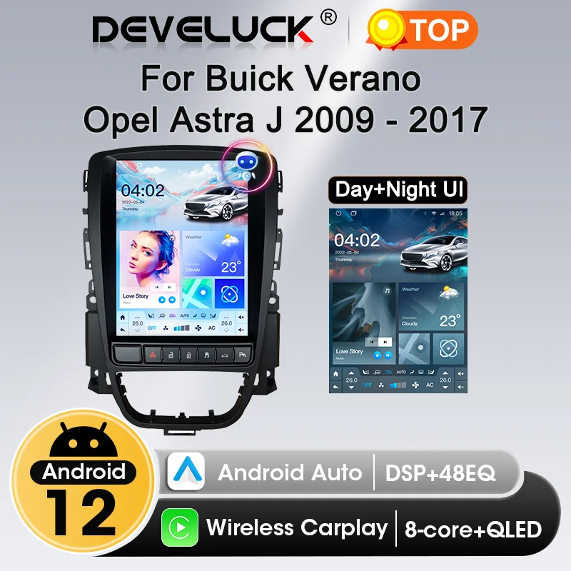 Carplay Android Car Radio for Opel Astra J Vauxhall Buick Verano 2009-2015 Multimedia Player Navigation GPS Stereo DVD Head Unit