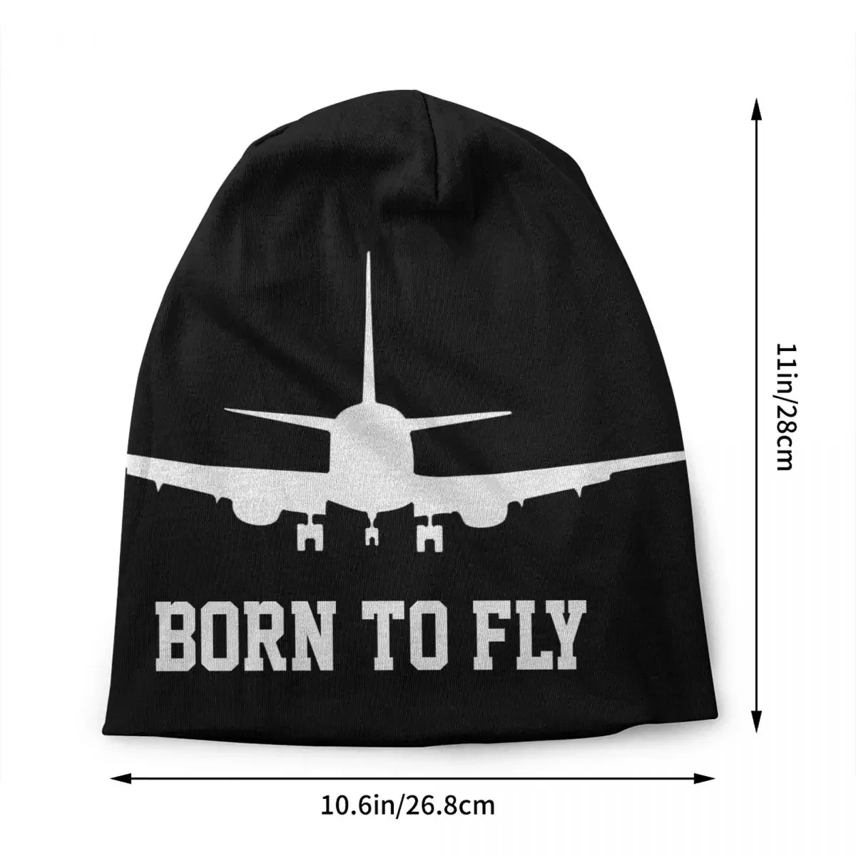 Born To Fly Airplane Skullies Beanies Caps Unisex Fashion Winter Warm Knit Hat Adult Aviation Plane Pilot Gift Bonnet Hats