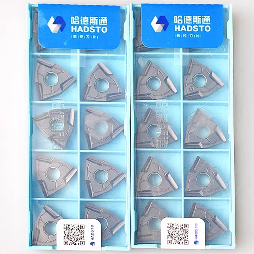 10pcs HADSTO Original Carbide Inserts WNMG080404L/R WNMG080408L/R HS7125 Turning Blades for Stainless Steel CNC Cutting Tools