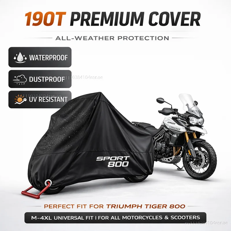 

For Triumph Tiger 660 800 900 GT PRO Rally Explorer 1200 1200 XCA XC 190T Motorcycle Cover Waterproof Dustproof UV Protection