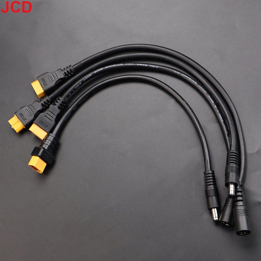 JCD 1pcs 10A Ultra-soft XT60 Plug Male Female Connector to DC 5525/DC5521 Power Cable for Fly Multirotor Field Repairs Apply