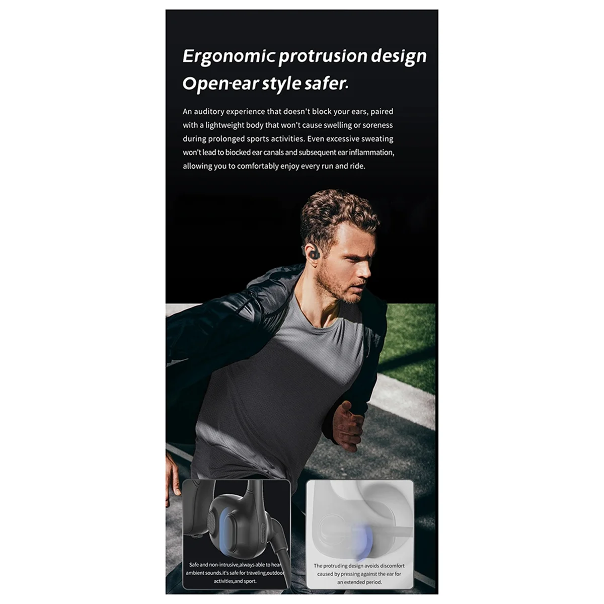 

AA91 DG09 Наушники с костной проводимостью Беспроводные Bluetooth5.3 Спортивные наушники для активного отдыха IPX5 Водонепроницаемые громкой связи с микрофоном A