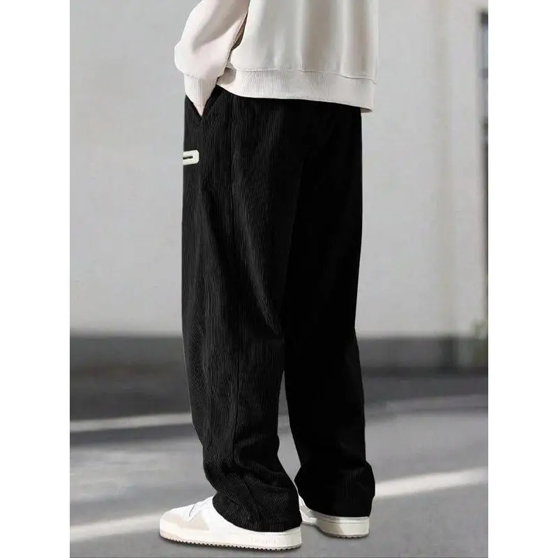 Loose Fit Men's Beam Leg Pants Comfortable Casual Sweatpants Elastic Waist Baggy Trousers Winter Collection plus Size