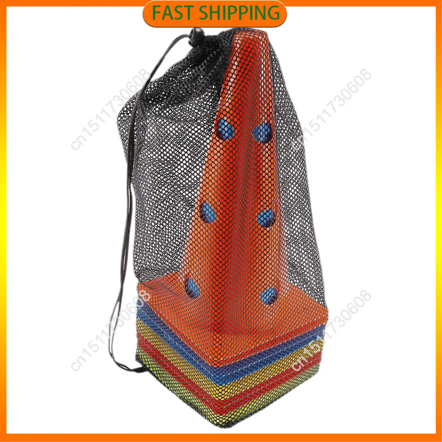 Buy Now 12 Inch Color Perforated Plastic Cone 10 Pack Set - Football, Football, Basketball, Agile Drill Training Venue Mark With