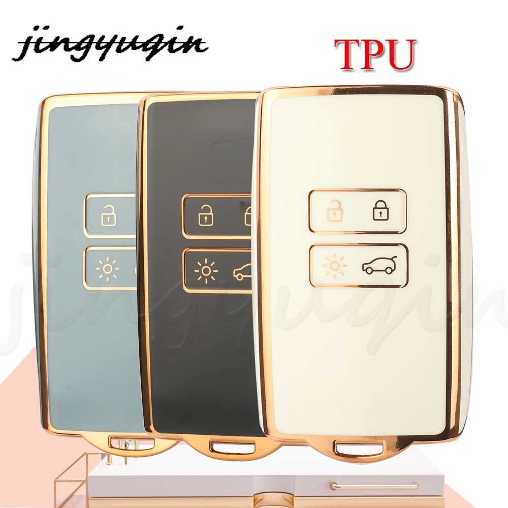 JYQ TPU Auto Remote Car Key Case Cover For Renault Espace 5 Kadjar Koleos Captur Megane 4 Talisman Arkana For Dacia Sandero