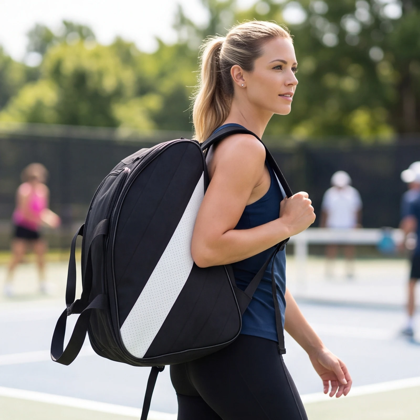 Badminton Racquet Bag with Insulated Pocket Tennis Backpack Waterproof Oxford Sports Padel Bag Multipurpose for Women & Men