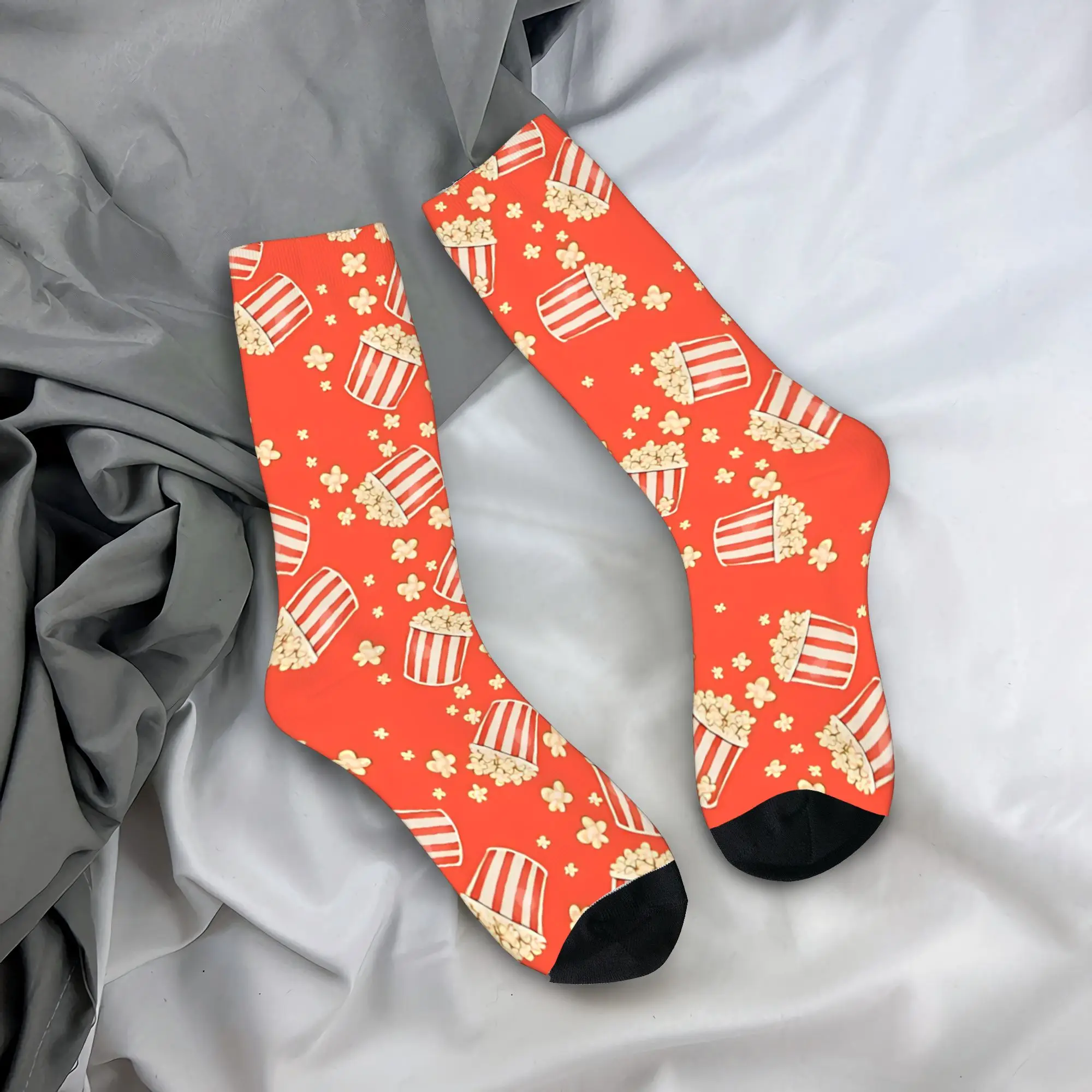 

Movie Theater Popcorn Stockings Graphic Fashion Socks Autumn Non-Slip Socks Men Skateboard Warm Soft Socks