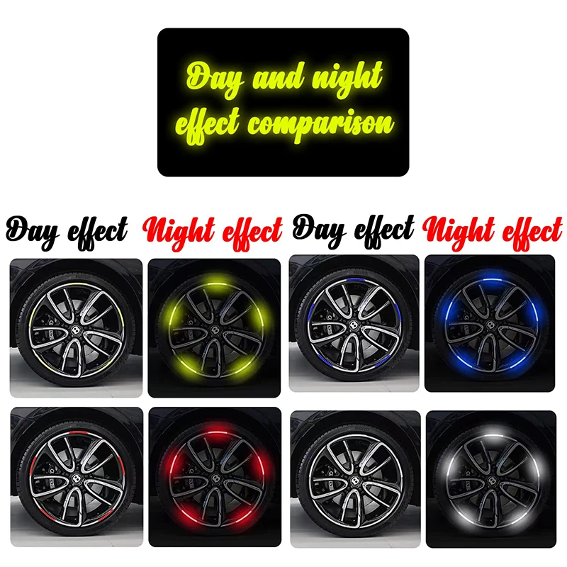 ملصق عاكس لحافة إطار دراجة نارية ، شريط تحذير للسلامة الليلية ، عاكس محور عجلة السيارات للدراجة ، عالمي ، 40 * *