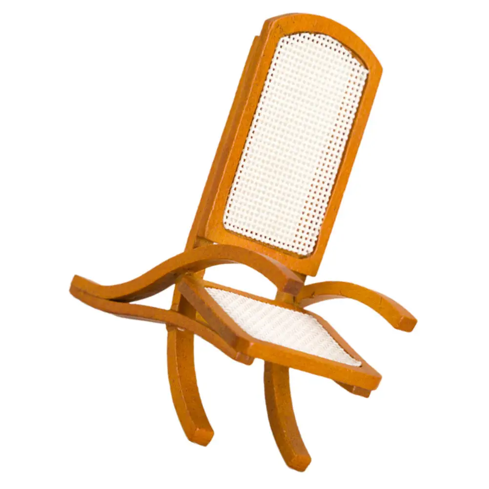 

Миниатюрное кресло из массива дерева и плетеного полотна для кукольного домика, масштаб 1:12, реалистичное, ручной работы, из натуральных волокон, декоративная мебель