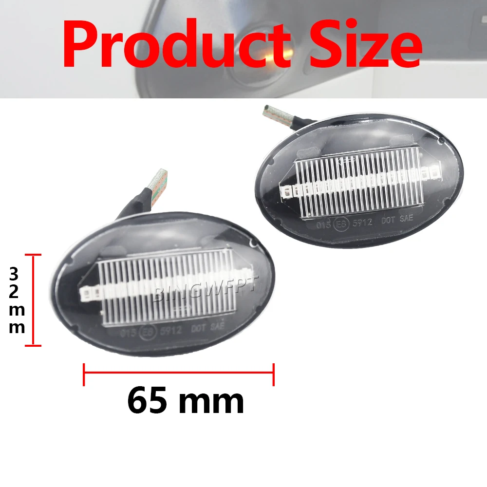 LED Dynamic Side Marker Turn Signal Blinker Flowing Water Flashing Light For Ford Fiesta MK4 MK5 Mondeo MK1 Explorer 2 Transit