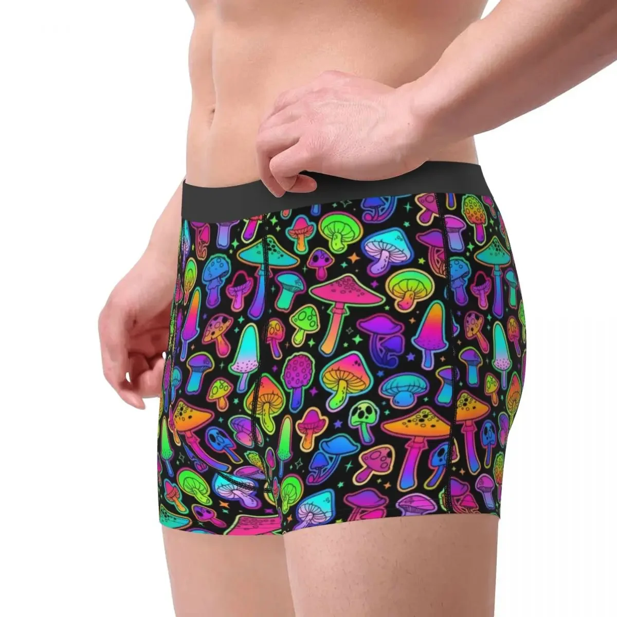 Psychedelic Magic Mushrooms Underwear Men Sexy Printed Customized Boxer Briefs Shorts Panties Soft Underpants