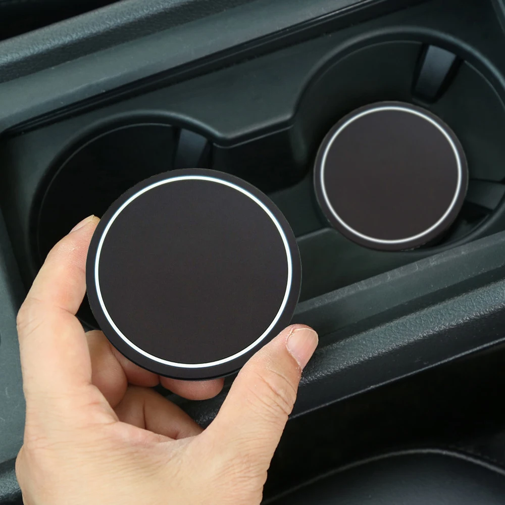 Universal Car Cup Holder Coaster Silicone Non-Slip Waterproof Vehicle Embedded Ornaments Mat Car Interior Protector Accessories
