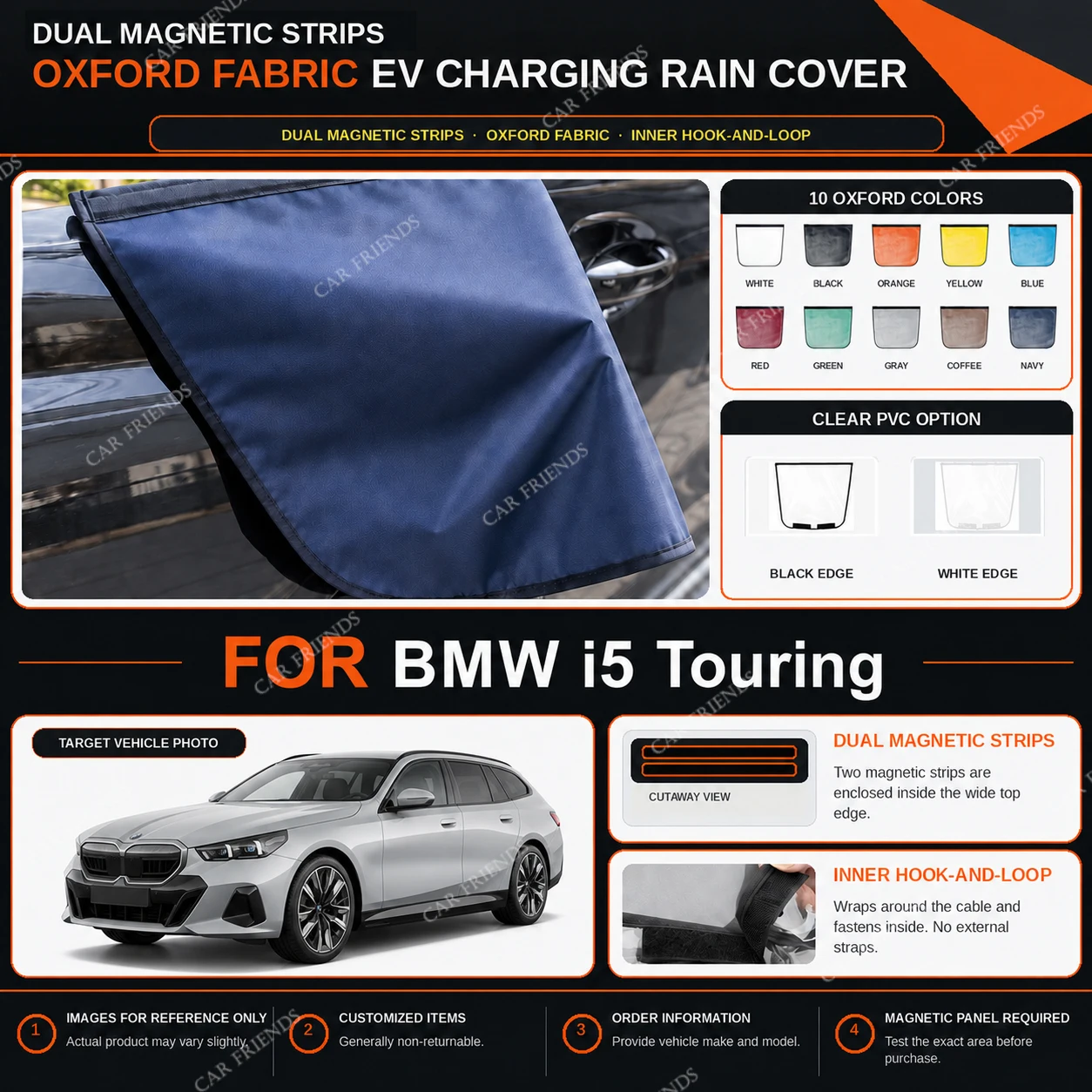 capa-de-protecao-contra-chuva-para-porta-de-carregamento-de-veiculos-eletricos-em-tecido-oxford-para-bmw-i5-touring-com-tiras-magneticas-duplas-repelente-a-agua-e-resistente-a-arranhoes