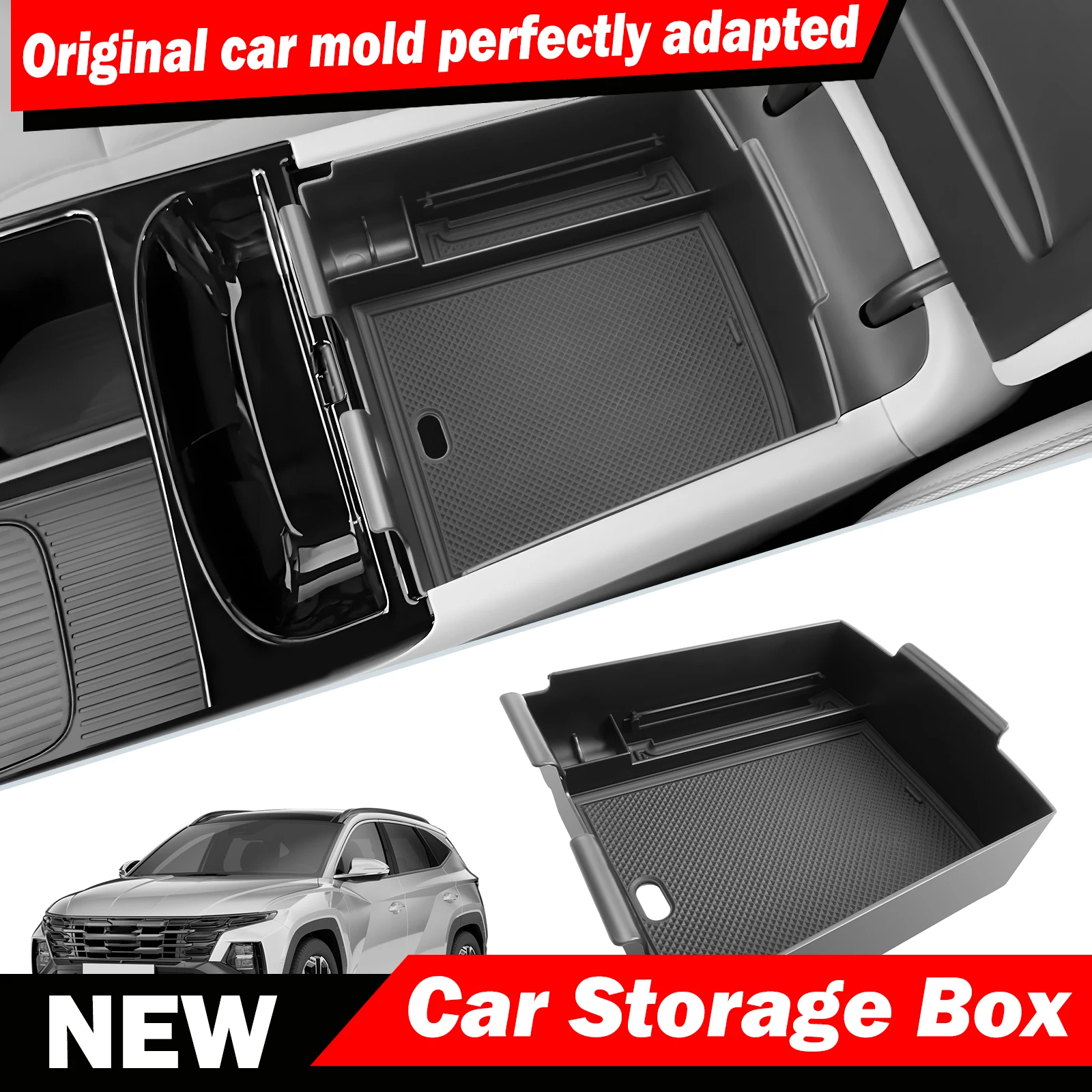 For Hyundai Tucson NX4 Limited 2025 2026 Car Armrest Storage Box Center Console Organizer Tray Pallet Holder Auto Tucson 2025