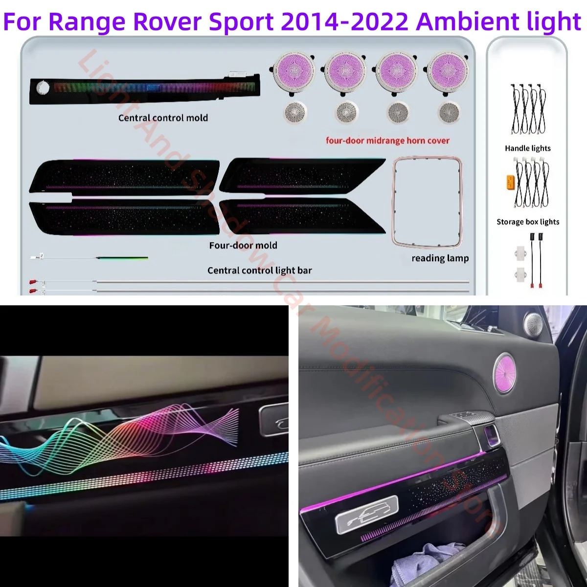 

Car accessories Fit for Range Rover Sport 2014-2022 Atmosphere Lamp Automotive interior lighting upgrade Luminous cover plate