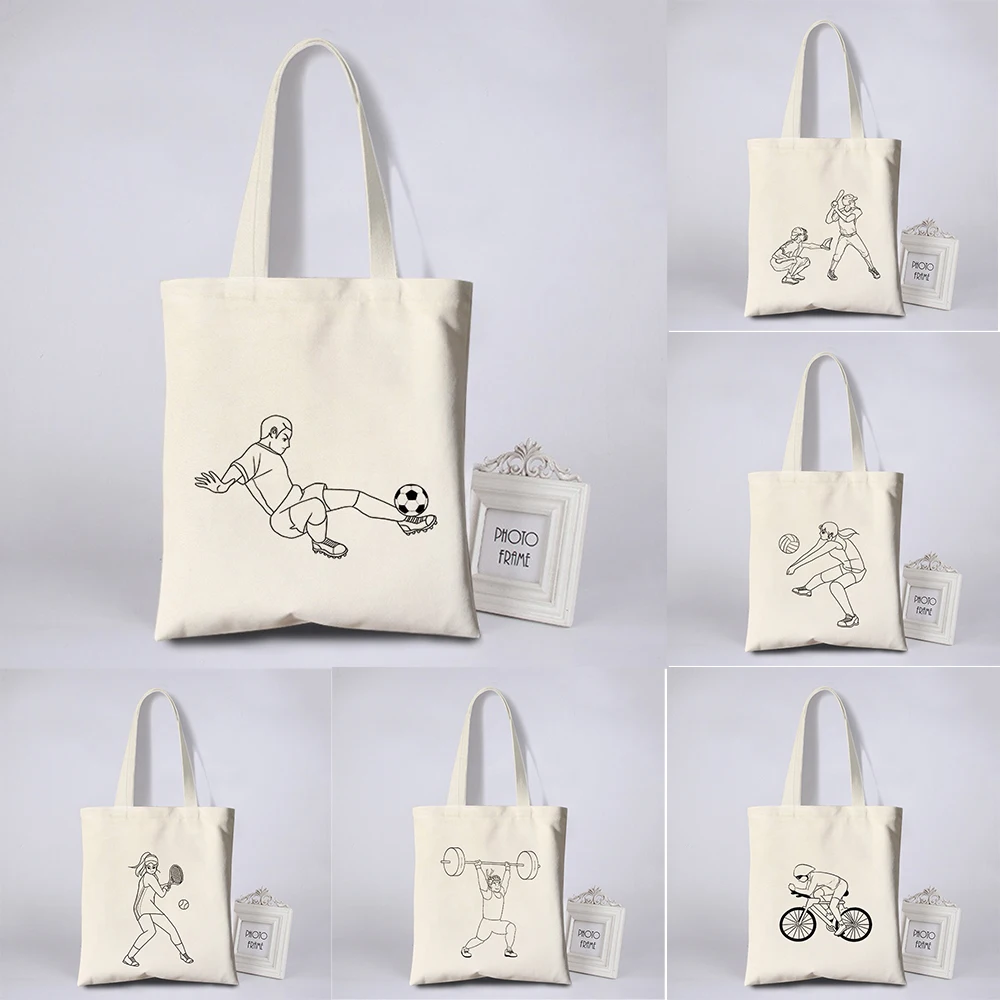 Bolso de mano de lona con Tema deportivo para hombre y mujer bolso de hombro غير رسمية con estampado de bebisbolUnisex para