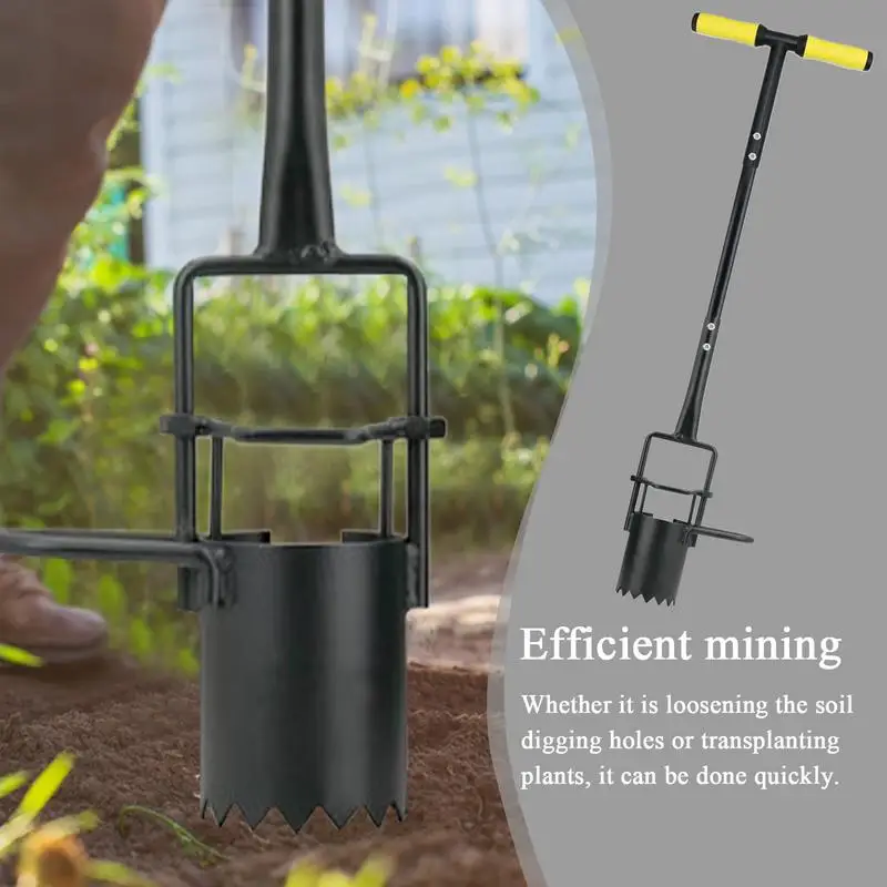 

Bulb Planter Tool Long Handle Garden Transplanter Tool Portable Precision Multi-Purpose Steel Ergonomic Digger For Soil