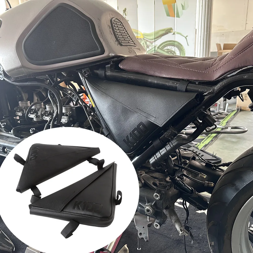 

Cafe Racer Side Frame Side Bag 1 Pair Motorcycle Saddle Bags Luggage Bag For BMW K Series K 75 100 K75 K100