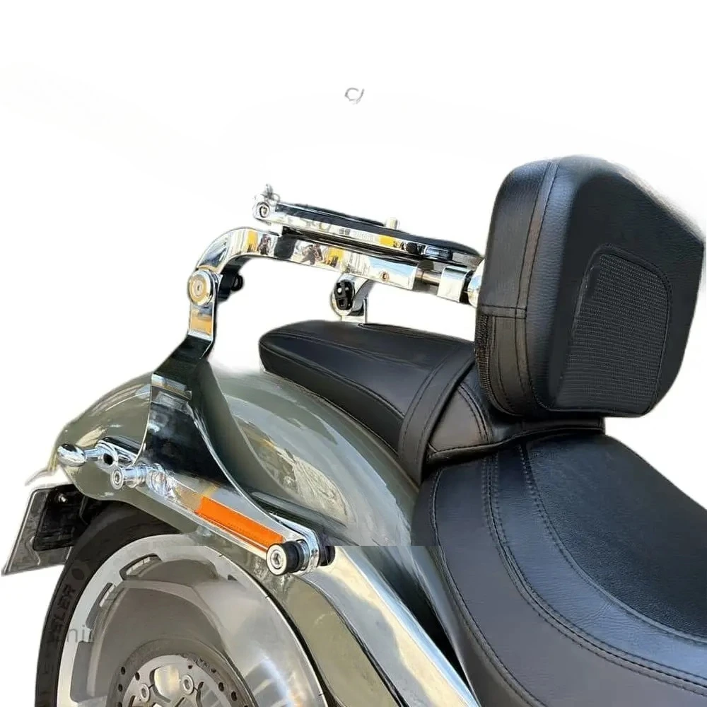 For Harley Fat Boy Breakout FXBR FLFB FXBRS FLFBS 2018-2024 Motorcycle Backrest Accessories Passenger Driver Folding Sissy Bar
