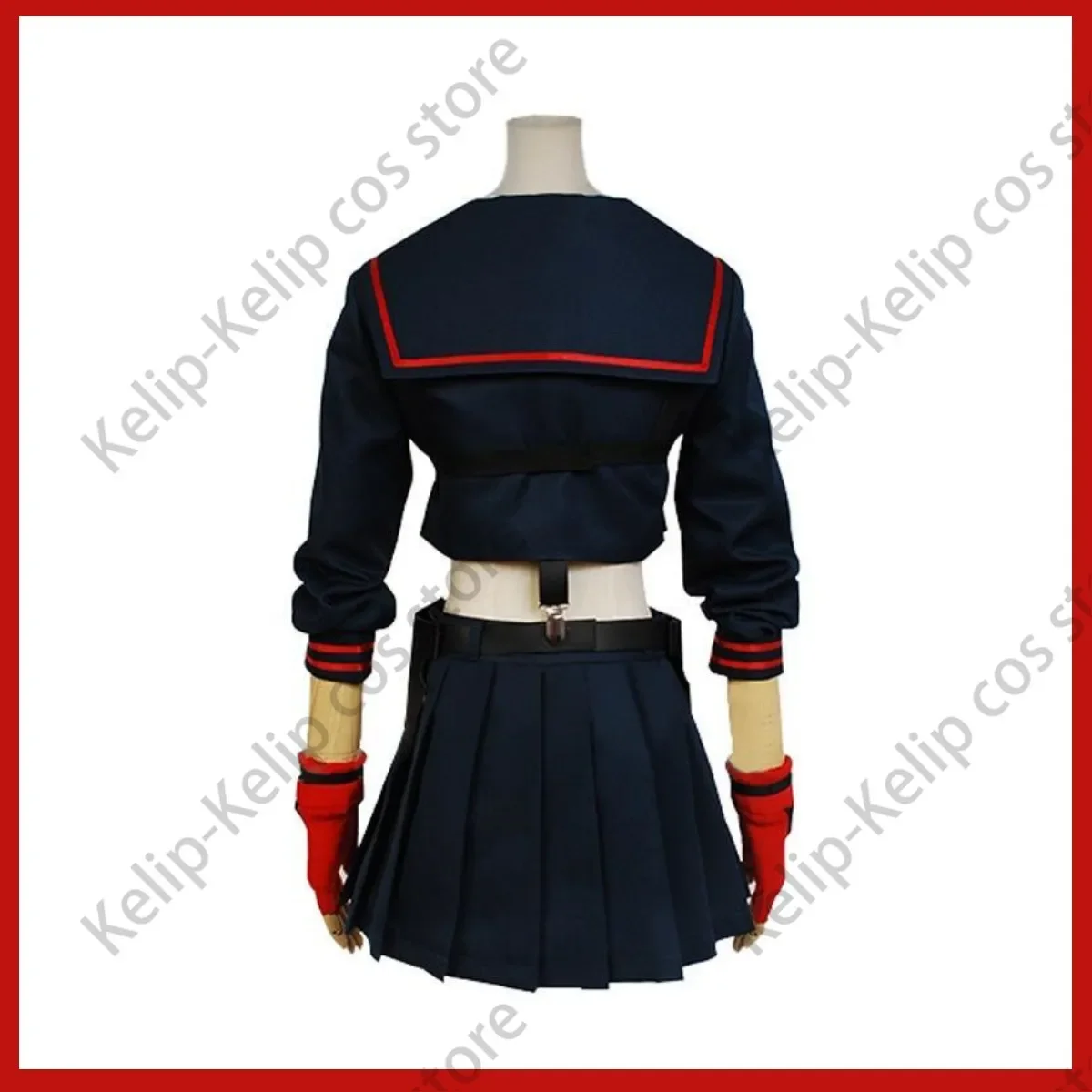 Disfraz de Cosplay de Anime Kill La Kill Matoi Ryuuko para mujer, peluca negra, falda de uniforme JK, camisa corta, traje de fiesta de Carnaval Kawaii Sexy