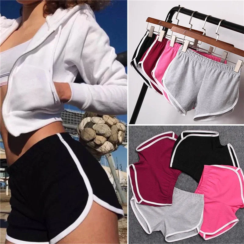 Pantaloncini da Yoga sportivi da donna in misto cotone pantaloncini attillati Anti-svuotamento estivi da donna Casual Gym Lady Elastic Waist Beach