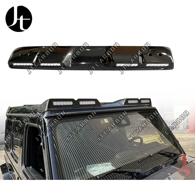 Real Carbbon Fiber front Lip Wing Trunk Roof Top Spoiler For Mercedes-Benz G-Class W463 W464 G500 G550 G55 G63 G65 (LED Light)