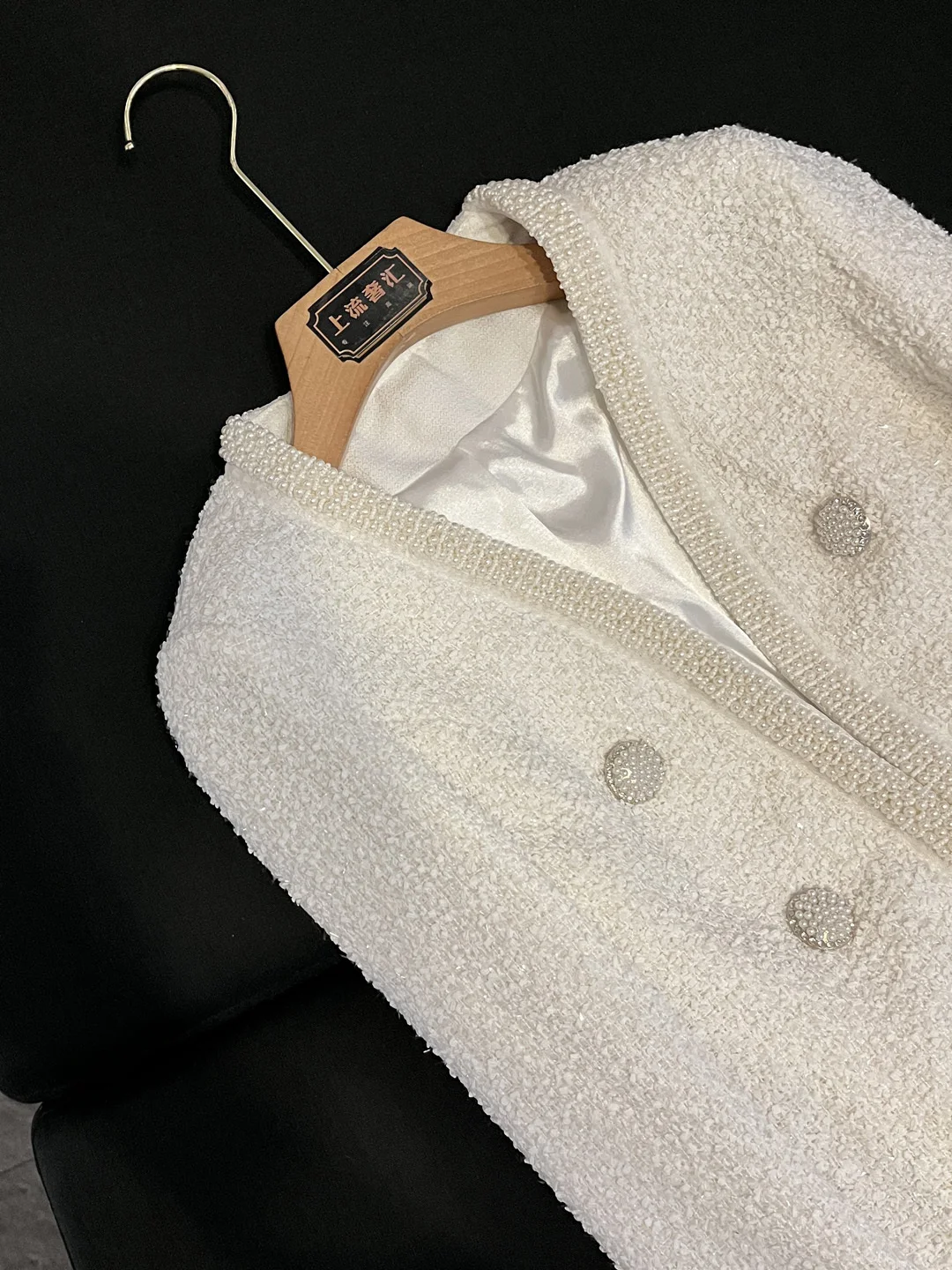 جديد Sli العمل الثقيل مزين ort Jaet المرأة سليم صالح Faionable ملابس خارجية E389 معطف طويل Sve اللون القطن #2