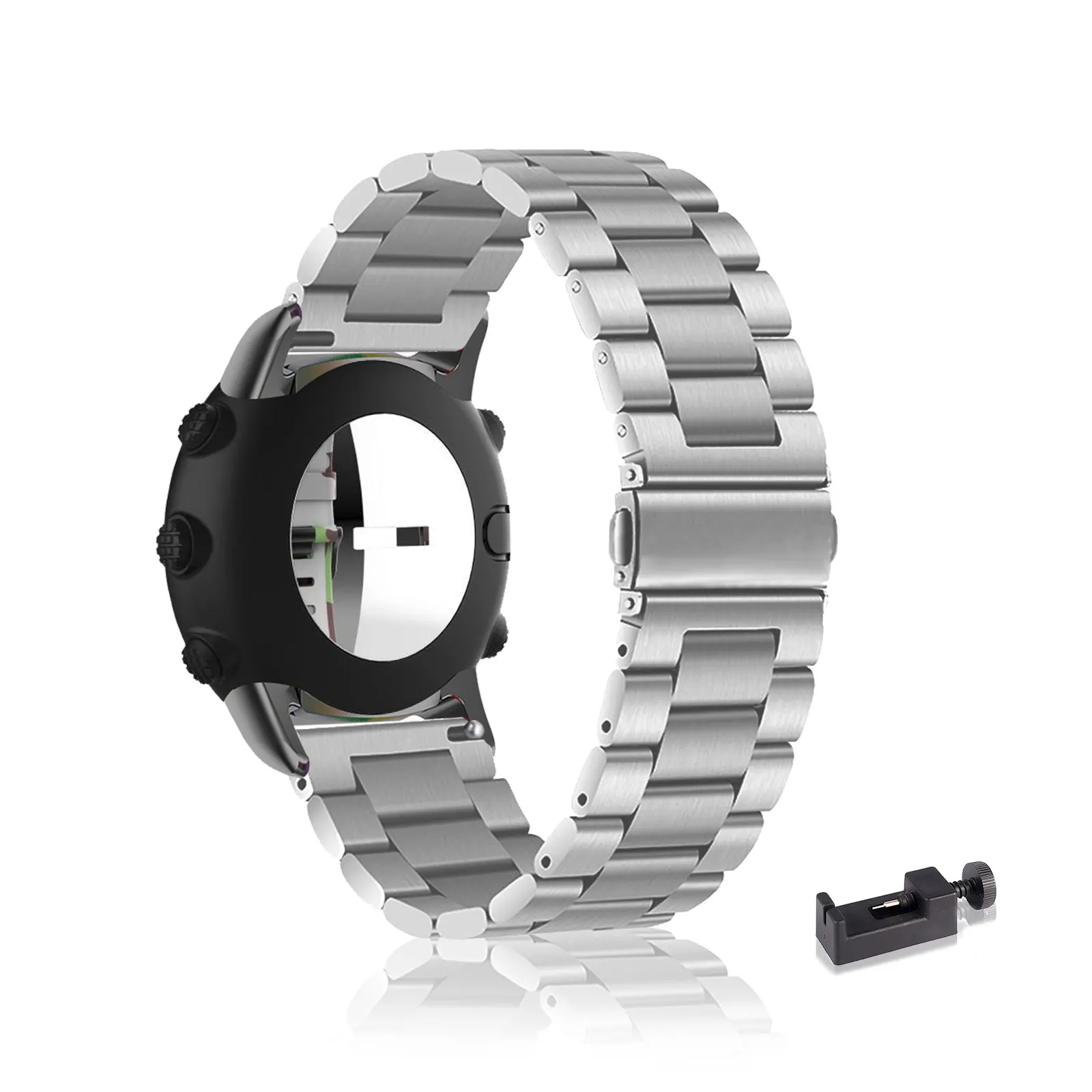 

Stainless Steel Bands for Suunto CORE Band, Three Columns Metal Replacement Strap
