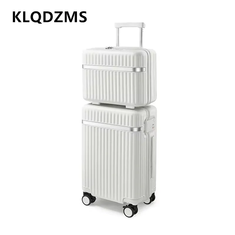 KLQDZMS-Equipaje de cabina de 20 y 24 pulgadas, juego de viaje, caja de embarque de PC, caja de carrito con marco de aluminio, Maleta de viaje de alta calidad