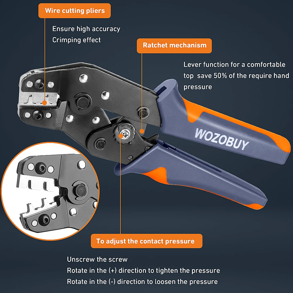 Crimping Tools SN-01BM Pliers Crimping Pliers Clamp Tools Cap/coaxial Cable Terminals Kit Car Connector Wire Ratchet Tools