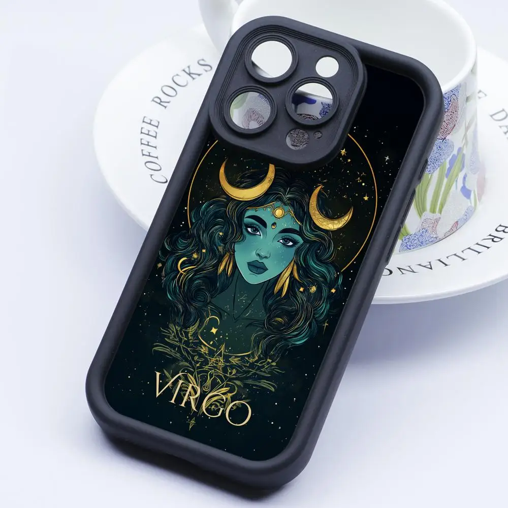 

Чехол для мобильного телефона Zodiac Sign Virgo для iPhone 17, 16, 15, 14, 13, 12, 11 Air Pro Max Plus, утолщенный цветной чехол из ТПУ, красивый чехол