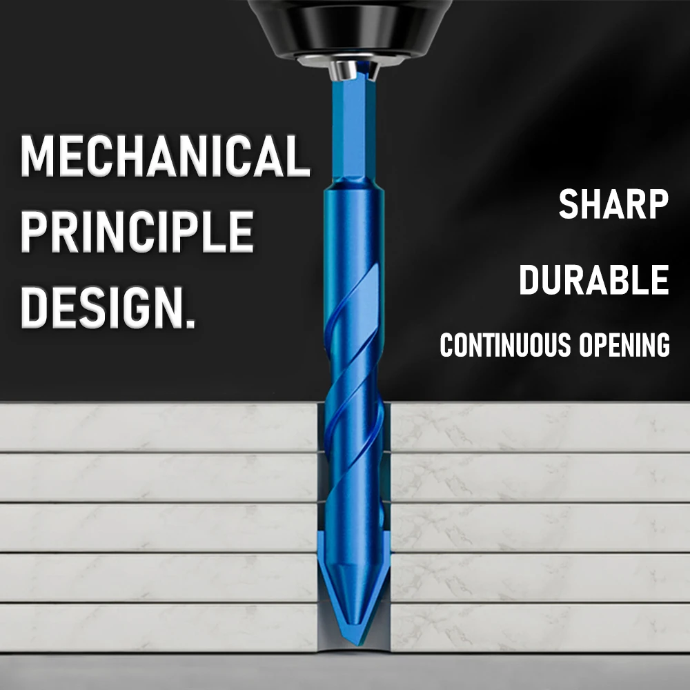 Imagem -05 - Dureza Excêntrico Broca Perfuração de Precisão Telha de Vidro Perfuração de Cerâmica Rock Slab Triângulo Broca mm mm 10 mm 12 mm Alta