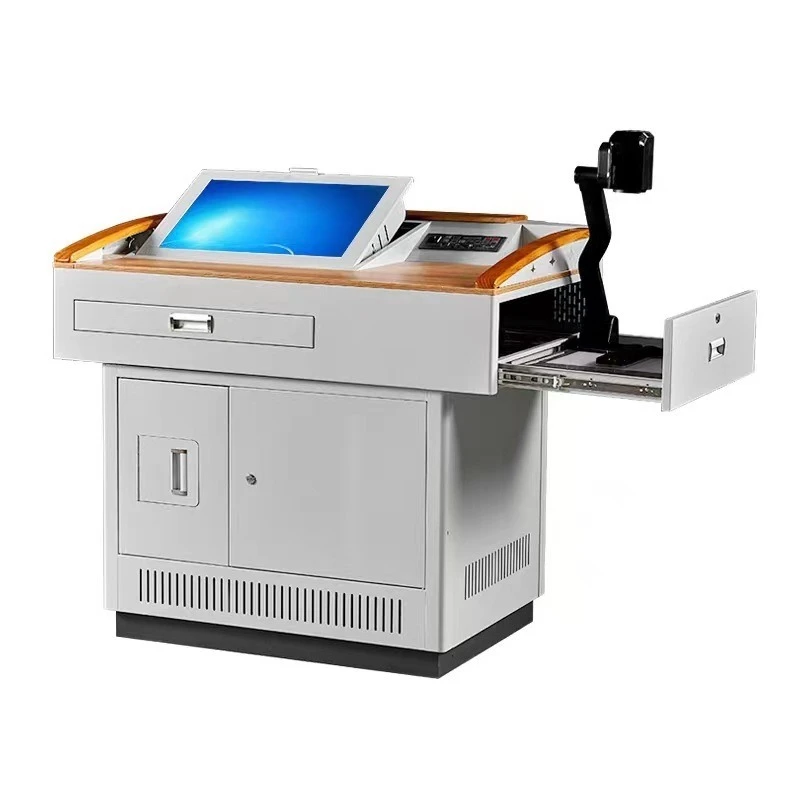 

Multimedia podium Steel multifunctional classroom Computer School training table Teacher podium Flip computer desk