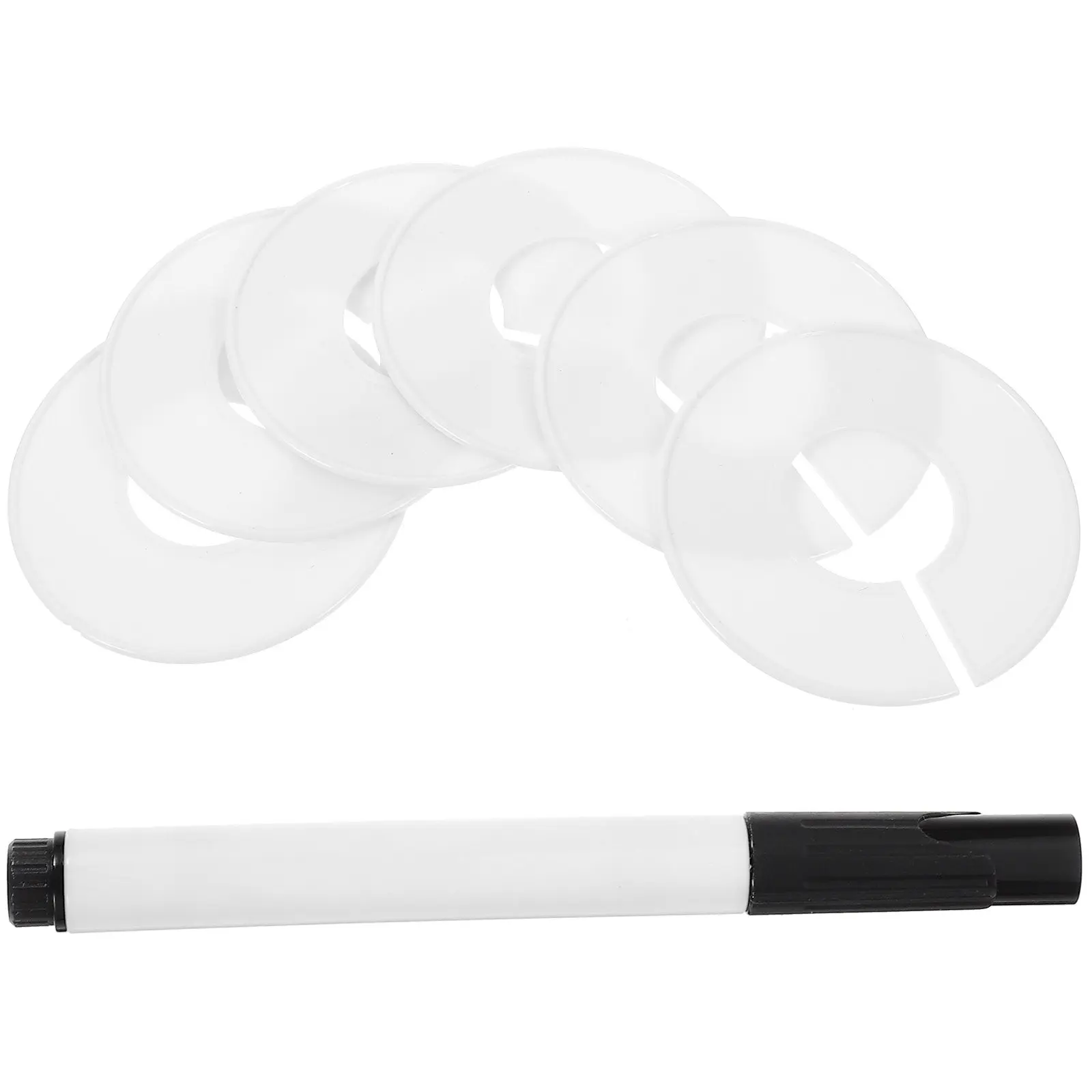 

50 шт. разделителей размеров для одежды, пластиковые круглые маркеры для гардероба, органайзеры для вешалок, метки размеров для шкафа