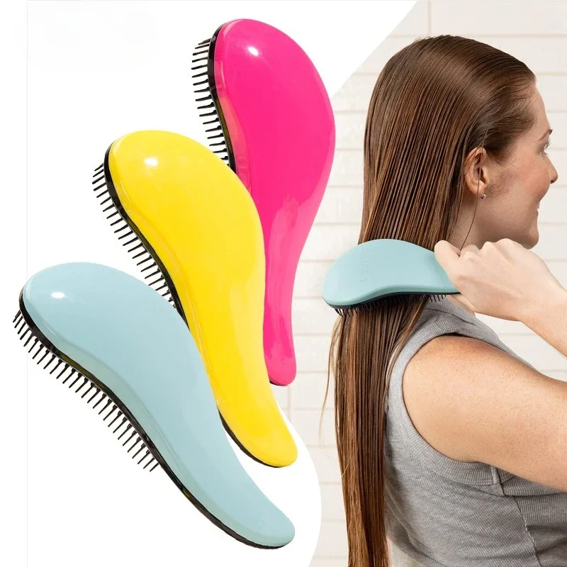 1 Uds. Peine con mango mágico, cepillo de pelo de masaje antiestático, cepillo de pelo para masaje de ducha, peine, herramienta de estilismo para el cabello de salón