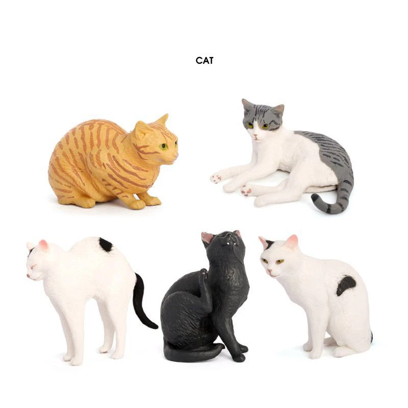 Kids Puzzle Toys Simulation Cat Toy Model Solid Desktop Ornaments Spotted Cat Orange Cat Black And White Cat Pet Cat Ornaments